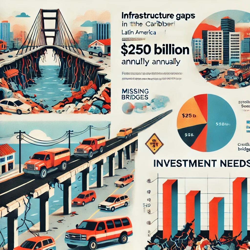 Las deficiencias en infraestructura en América Latina y el Caribe superan los 250,000 millones de dólares anuales.