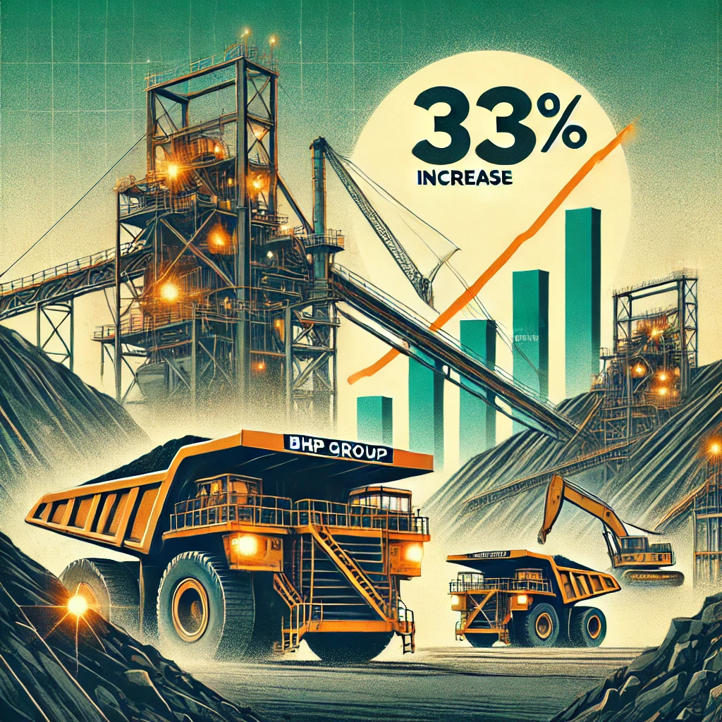 La producción de mineral de hierro de BHP crece un 3% en el primer trimestre, superando las expectativas.